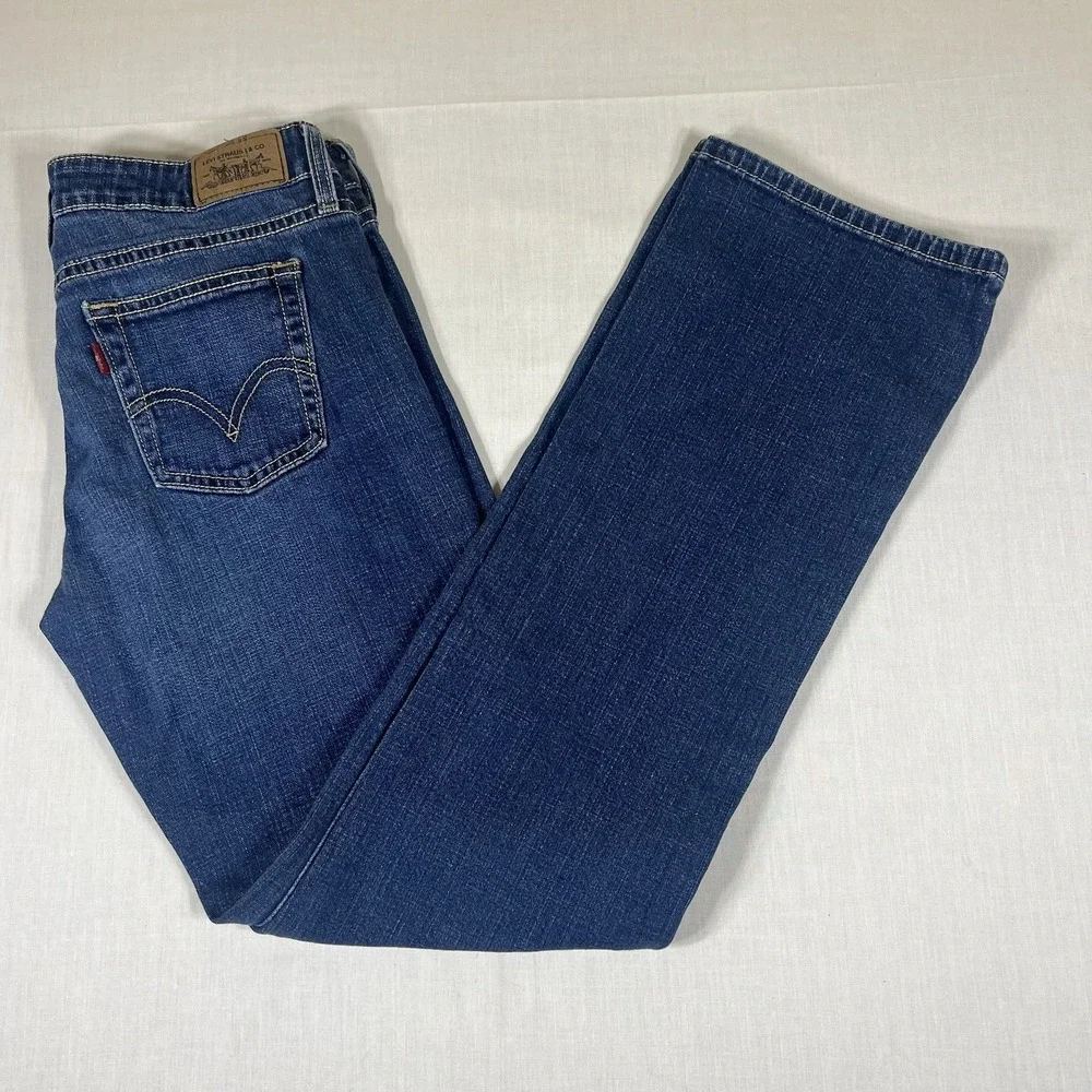 Levis 545 Low Boot Cut Jeans Womens Size 4M Blue Stretch Denim
